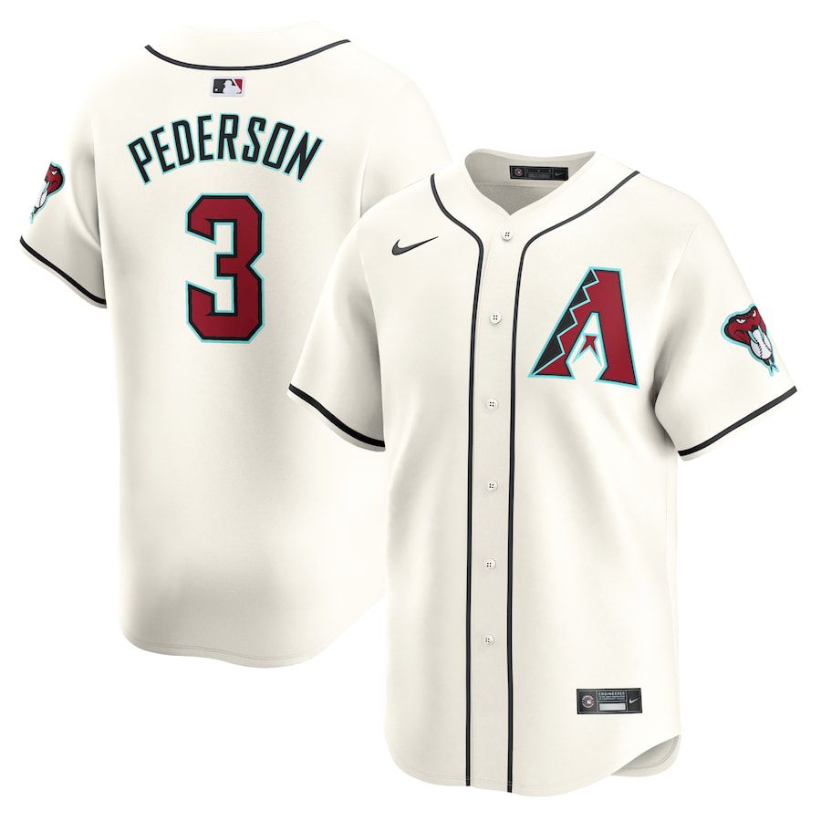 Men Arizona Diamondback 3 Joc Pederson Nike White Home Limited Player MLB Jersey